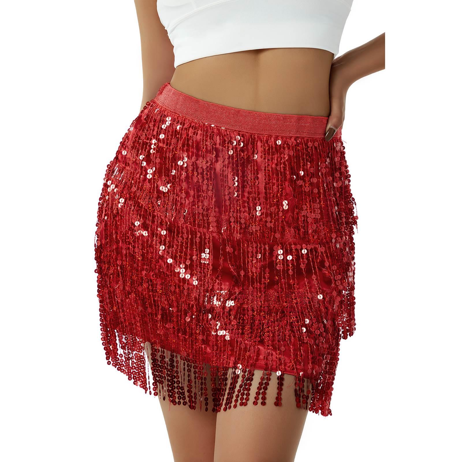 Su sequin waist and hip towel skirt 肚皮舞流苏亮片腰巾臀巾裙