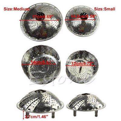 Stainless Steel Folding Steamer Steam Vegetable Basket Mesh