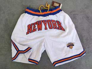 复古刺绣口袋版 球裤 美式 纽约尼克斯队球裤 高街五分大码 宽松篮球裤