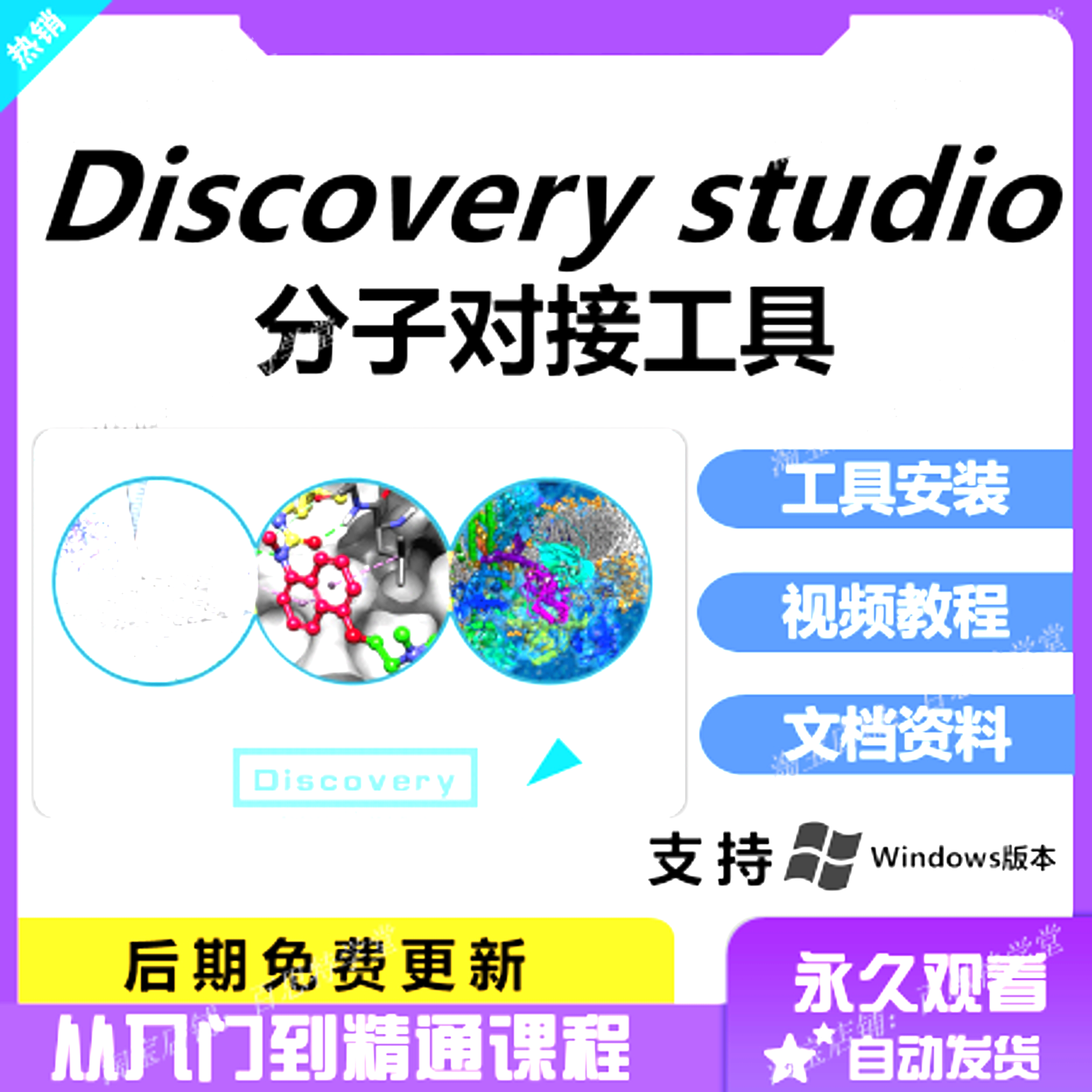 Discovery Studio2019软件远程安装 DS分子模拟全功能赠学习教程