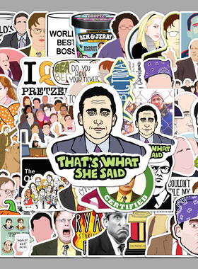 50张The office涂鸦贴纸 个性跨境美剧贴纸DIY滑板水杯行李箱贴纸