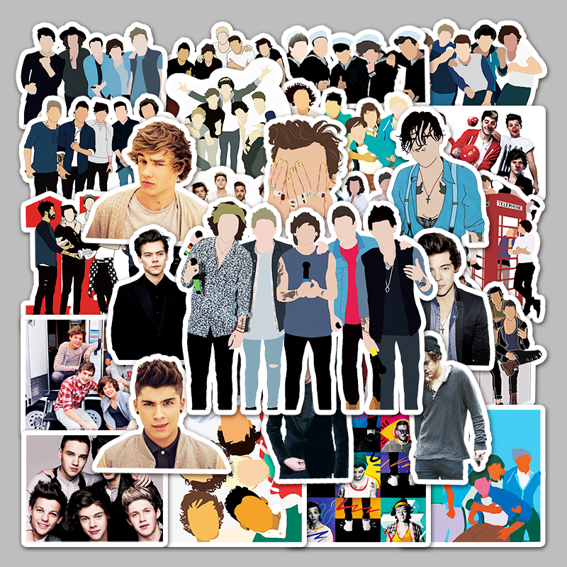 50张乐团单向乐队DIY卡通个性涂鸦贴纸笔记本行李箱头盔装饰贴纸