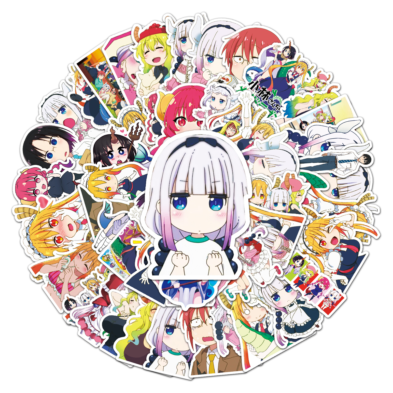 50张小林家的龙女仆贴纸百合日漫人物周边防水手机平板保护套贴纸