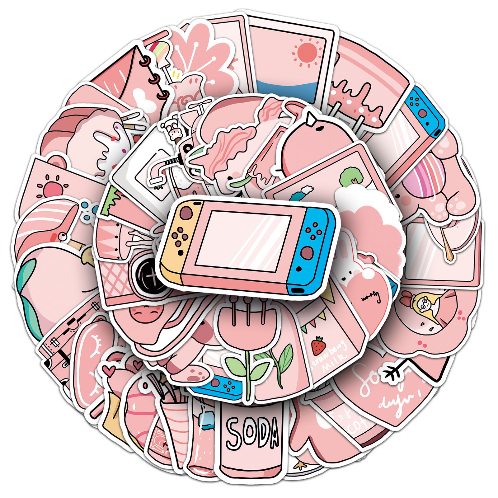 贴纸原创粉色少女心ins风防水