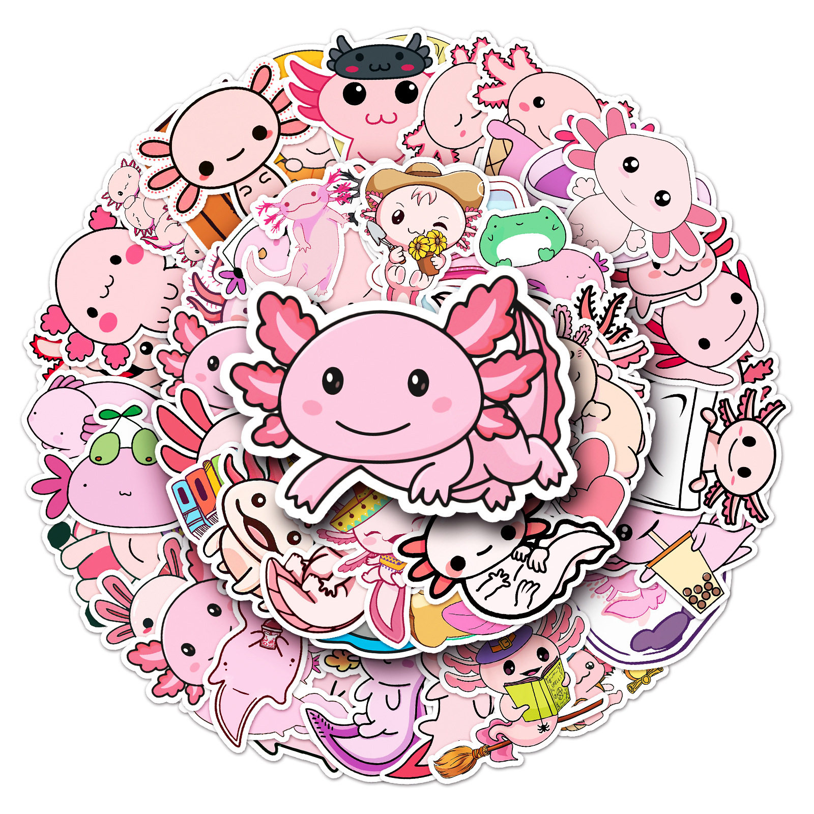 50张蝾螈卡通行李箱贴纸创意潮流防水旅行箱笔记本电脑装饰贴纸