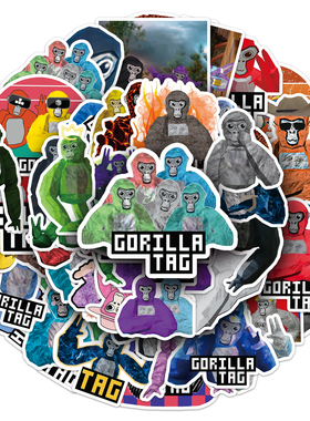 50张Gorilla Tag大猩猩贴纸卡通游戏周边防水装饰笔记本电脑贴纸