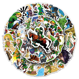 50张塞尔达传说贴纸王国之泪可爱林克周边防水装饰滑板手机壳贴纸