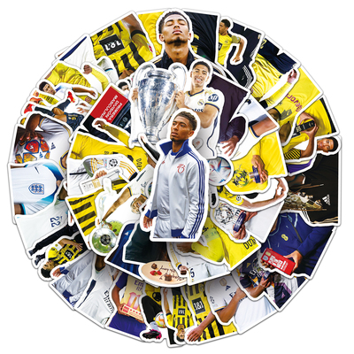 50张贝林厄姆贴纸Bellingham足球明星运动员汽车头盔手账咕卡贴纸