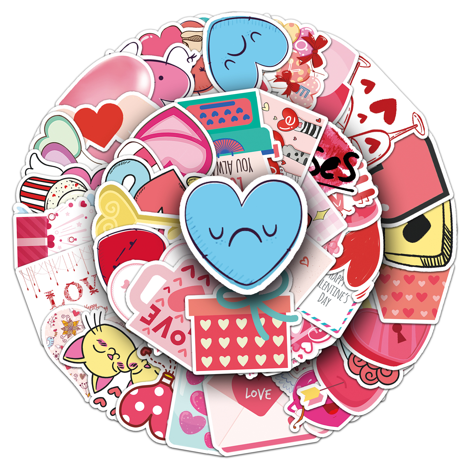 50张ins风情人节Valentine's Day个性DIY装饰贴纸行李箱汽车贴纸