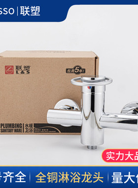 联塑全铜太子淋浴龙头冷热双联混水阀 暗装花洒热水器淋浴阀