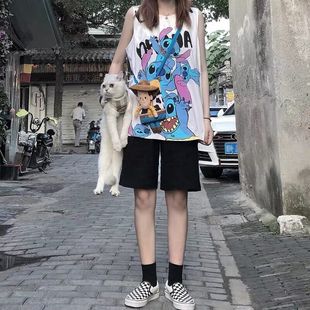 高腰运动五分裤 短裤 宽松直筒港味休闲显瘦中裤 2025年新款 潮 女夏季