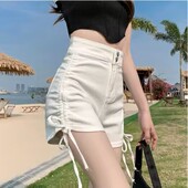 休闲辣妹裤 显瘦新款 子运动裤 2026裤 高腰抽绳超短裤 女夏季 热裤 美式