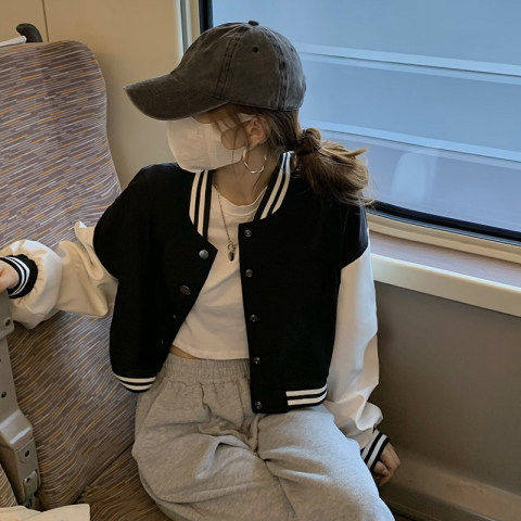 甜系美式短款外套女2024春季新款