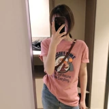 Tide, мультяшная базовая приятная телу футболка, короткий рукав, коллекция 2022, в корейском стиле, оверсайз