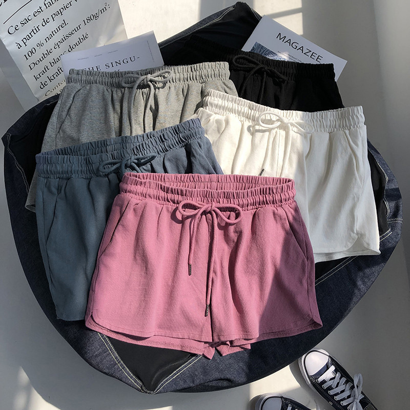 显白粉色休闲运动短裤夏季