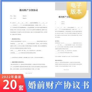 夫妻婚前婚内财产协议书模板房产债务债权分割分配约定协议书范本