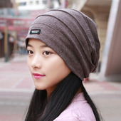 帽子男女头巾帽情侣时尚 褶皱潮包头帽韩版 百搭堆堆帽光头帽大头帽