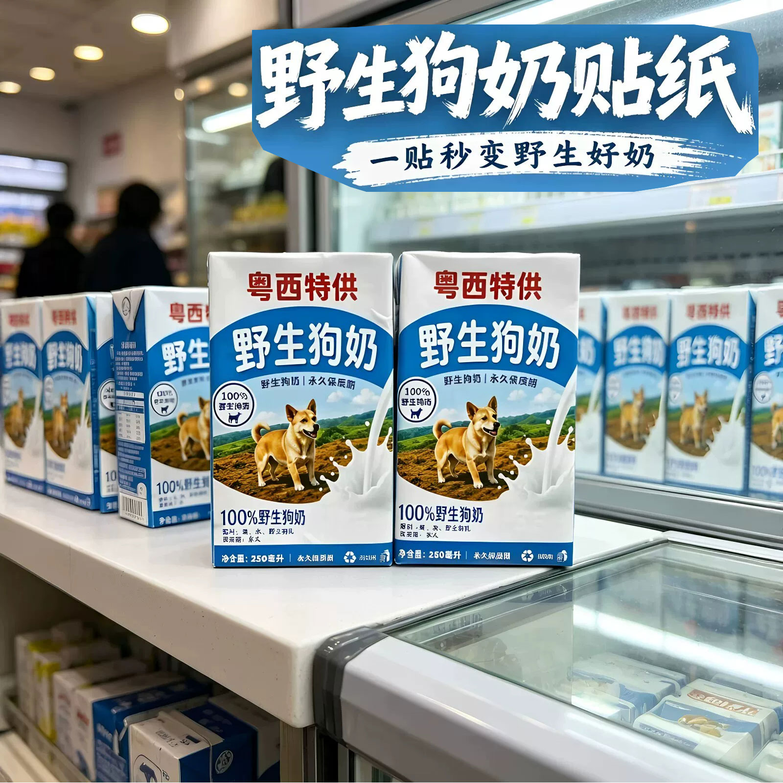 粤西特供保质期永久的野生狗奶贴纸饮料包装周边产品2026网红爆款