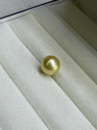 正茶金南洋金珠12.7mm近正圆性价比天然海水金珍珠可定制戒指吊坠