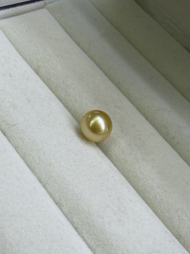 正金南洋金珠9.9mm正圆单珠可定制戒指手链吊坠天然海水金珍珠