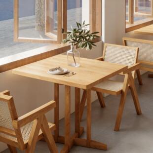 侘寂风门店餐厅方圆形边几客厅实木咖啡桌茶几餐桌洽谈桌角几