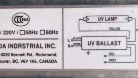 UV镇流器39W/100W 220V KADA INDRSTRIAL INC.
