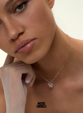 情绪波动925银镶钻蝴蝶锁骨链