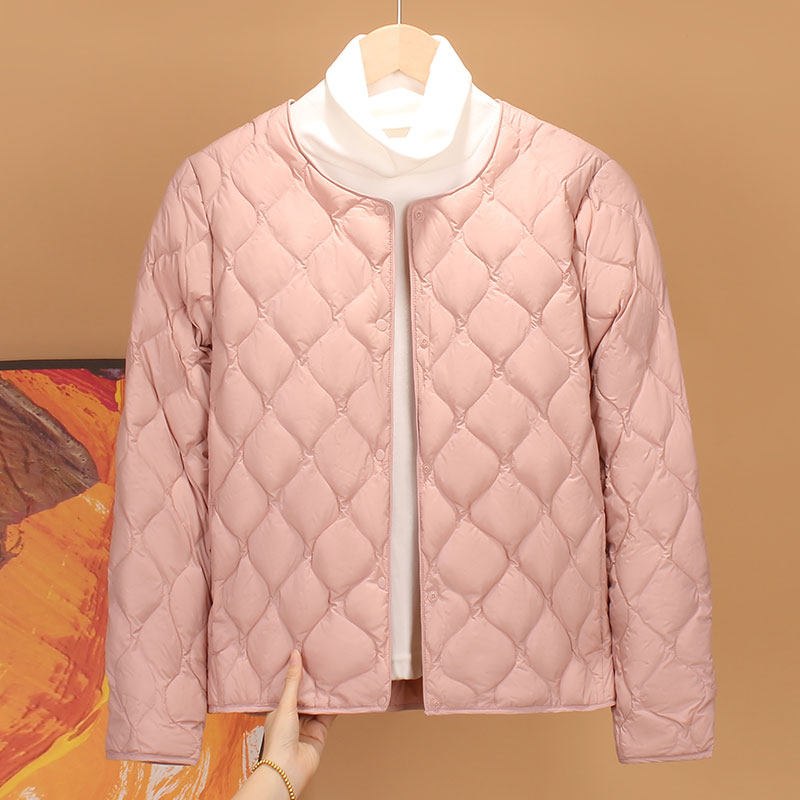 新款轻薄羽绒服女款保暖内胆圆领V领内搭时尚轻便外套秋冬百搭