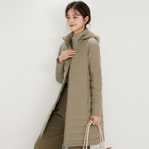 新款连帽中长款秋冬羽绒服女时尚休闲百搭保暖气质外套
