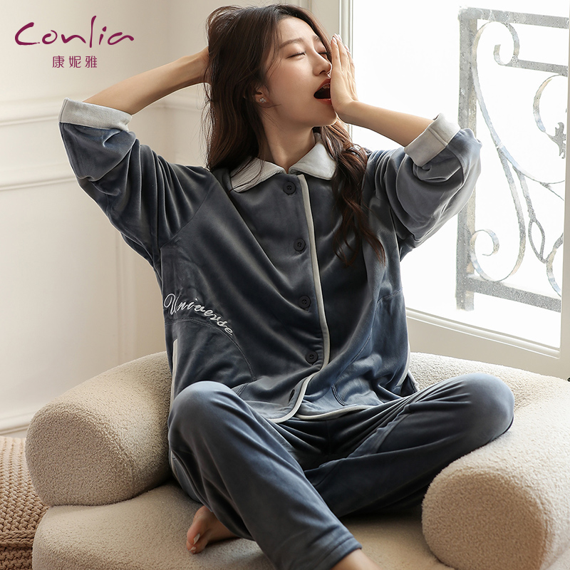 珊瑚绒睡衣可外出家居服