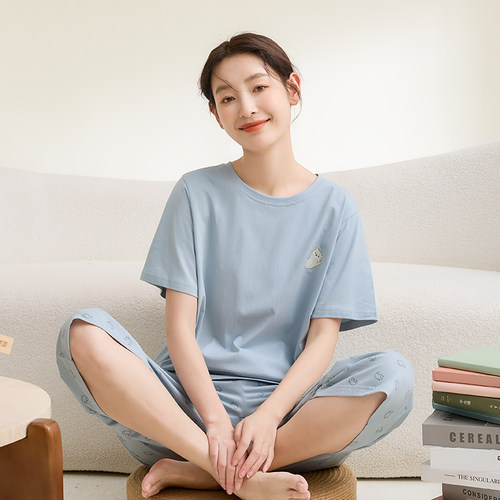 康妮雅女纯棉柔软透气睡衣套装