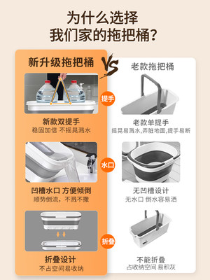 可折叠拖把桶长方形拖地拖布桶挤水桶大号沥水盆洗车涮地板的水桶