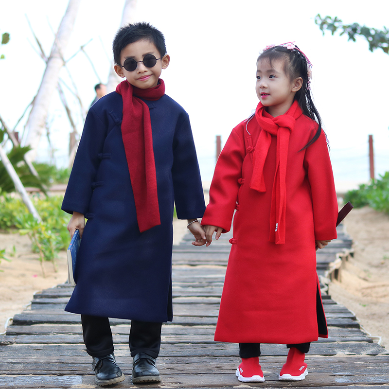 毛呢大衣饭团记新年装男女同款