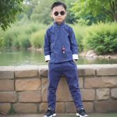 男童中国风童装 复古装 春秋宝宝唐装 改良汉服中式 套装 儿童民国服装