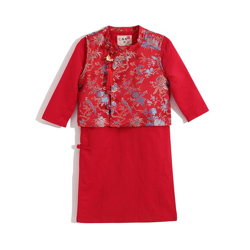 喜庆宝宝拜年服中式礼服男童女童