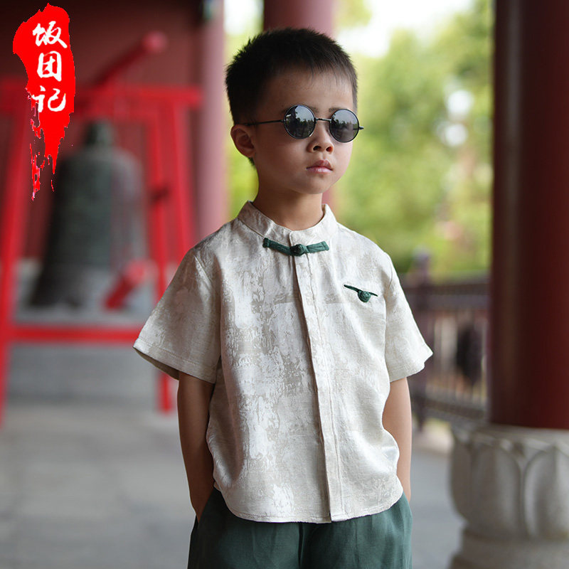 2026新款高端男童汉服日常可穿夏季中国风唐装套装新中式宝宝礼服图片