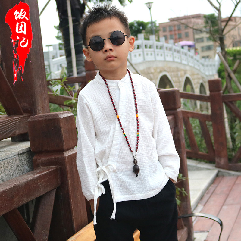 饭团记中国风纯棉儿童改良汉服春秋长袖唐装衬衫男童中式复古童装,童装/婴儿装/亲子装,唐装,淘宝优惠券,粉丝福利购,淘宝优惠卷