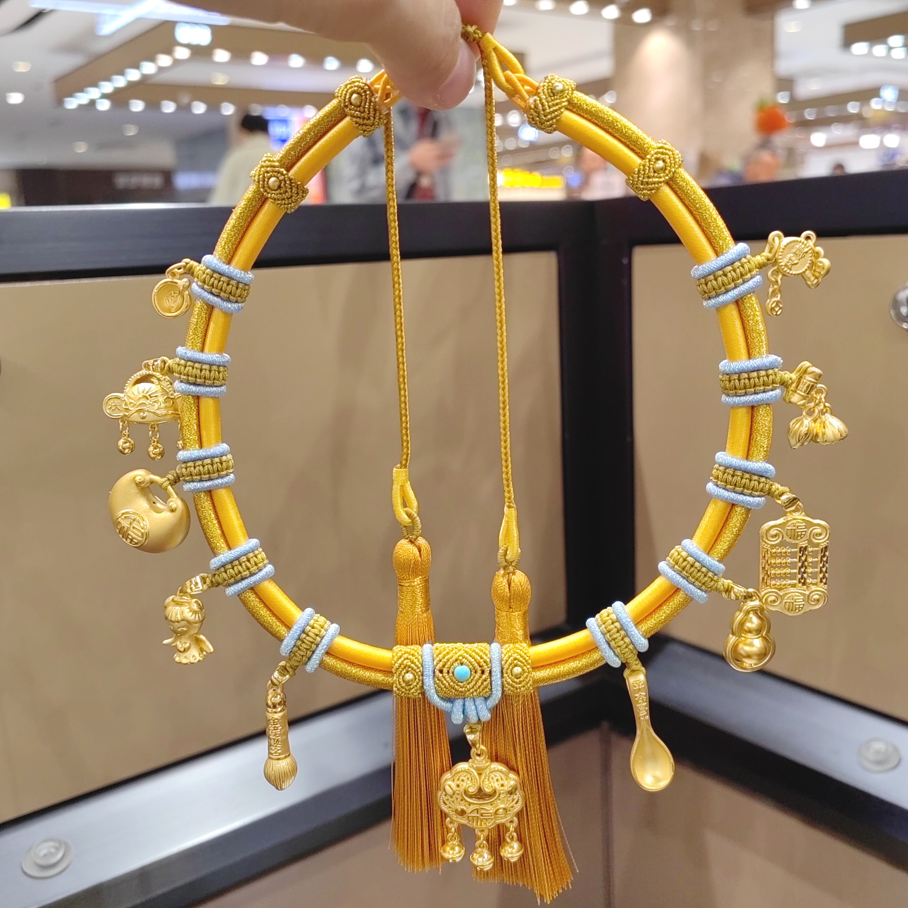 足金999黄金宝宝项圈宝宝满月送礼黄金项链周岁礼物黄金饰品