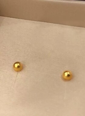钛钢耳饰 光面小豆豆金色耳钉女轻奢高级感养耳洞耳环耳骨钉耳饰