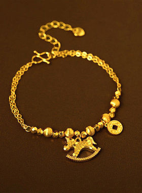 本命年小马钱币手链轻奢手饰女款