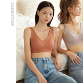 大胸显小背心式 卡益内衣女薄款 秋冬无痕无钢圈无尺码 运动文胸罩女
