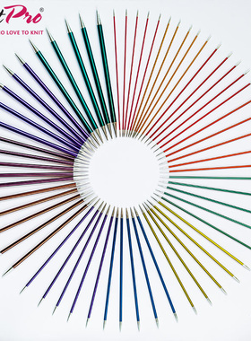 印度Knitpro进口编织直针ZING彩色20厘米短棒针手工DIY工具毛线针