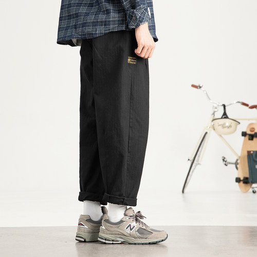 春秋季日系韩版直筒小脚九分裤子