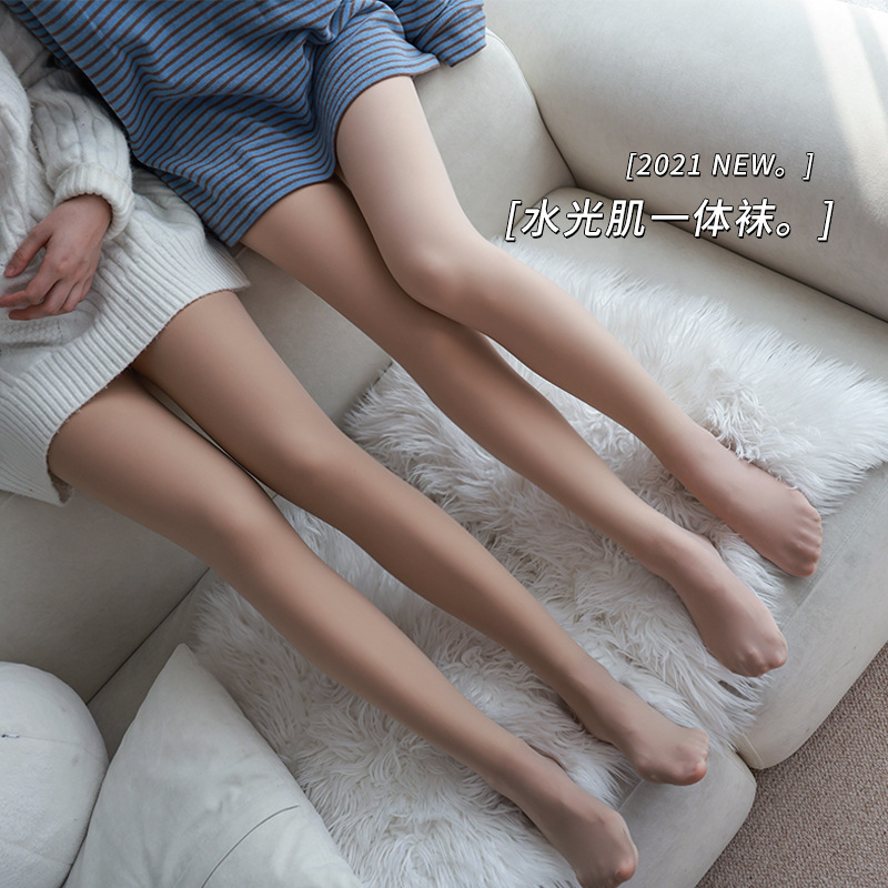 秋冬季水光肌光腿神器女加绒加厚单层一体打底连裤超自然裸感丝袜