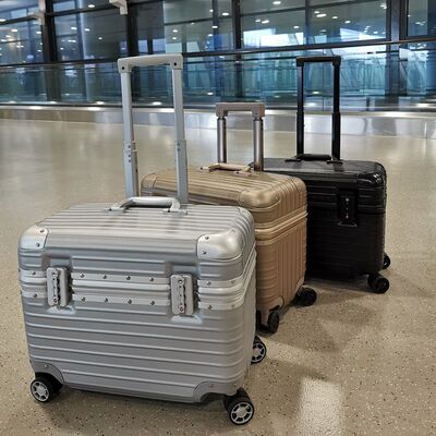 登机行李箱铝框16上翻盖拉杆箱