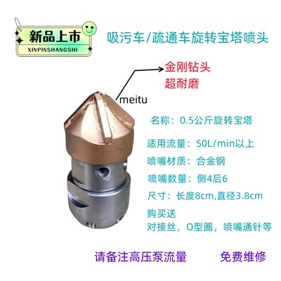 疏通喷头宝塔水雷穿刺疏通车旋转