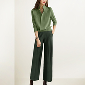 绿色减龄套装 女2026年春季 新款 法式 设计感针织毛衣休闲裤 两件套潮