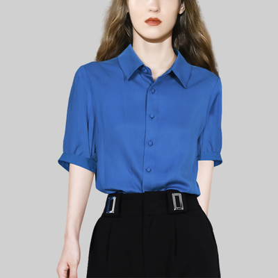 设计感职业衬衫短袖上衣潮