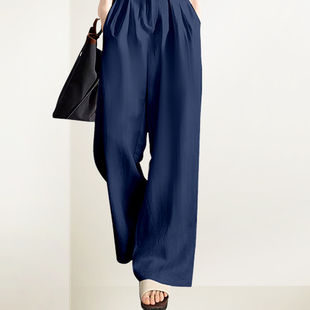 气质蓝色套装 高腰直筒修身 女2026年春季 POLO领衬衫 两件套 新款 时尚