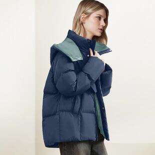 保暖鸭绒减龄面包服 显瘦修身 连帽立领加厚羽绒服女2025年冬装 新款